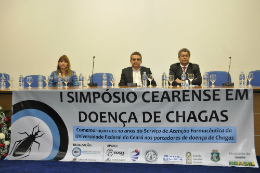 Imagem: A mesa formada pela Profª Maria de Fátima Oliveira, Hayne Felipe da Silva (Fundação Oswaldo Cruz), professores Fernando de Morais Bezerra, Carmelina Batista e Marta Maria de França Fonteles (Foto: Arlindo Barreto)