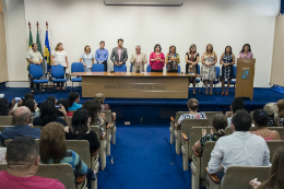 Imagem: A abertura das aulas do curso de Pedagogia do Parfor ocorreu no Auditório da Reitoria (Foto: Ribamar Neto/UFC)