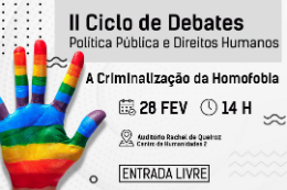 Imagem: Cartaz de divulgação do evento com informações e foto de uma mãe pintada com as cores da bandeira LGBT