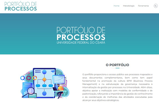 Imagem: Reprodução da página inicial do site do Portfólio de Processos da UFCV (Imagem: Reprodução/SECGOV)