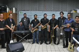 Imagem: Às 17h, sobe ao palco a Big Band Jazz A7, grupo do IFCE (Foto: IFCE)