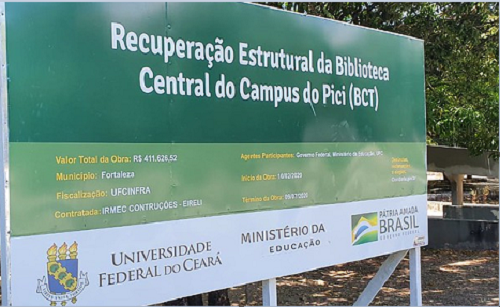 Imagem: Na obra da Biblioteca Central do Campus do Pici foi feita a restauração estrutural da rampa de acesso, com reforço de estruturas e impermeabilização da laje (Foto: UFC Infra)