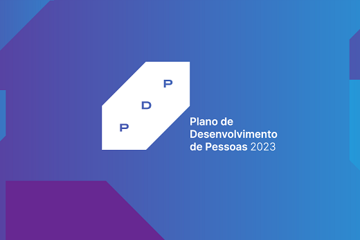 Imagem: Arte PDP em fundo roxo com a sigla dentro de uma forma geométrica branca