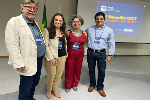 Imagem:  Da UFC, participaram da reunião no CNPq (da esquerda para a direita), Prof. César Barreira, coordenador do INTC Violência, Poder e Segurança Pública; Profª Mônica Oriá, coordenadora do INCT SCREENS; Profª Diana Azevedo, coordenadora do INTC CAPICUA e Prof. Arlindo Moura, coordenador do INCT Reprodução Animal (Foto: Divulgação)